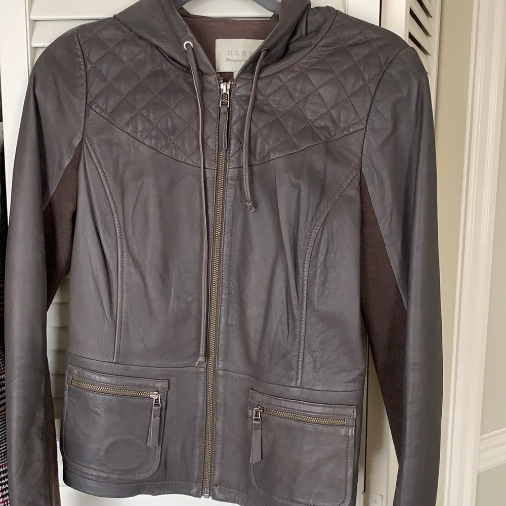 Hinge leather jacket
